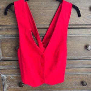 Mare Mare x Anthropologie red vest top.